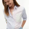Camisa Oxford elástica com riscas mistas Camisa Oxford elástica com riscas mistas