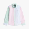 Camisa Oxford elástica com riscas mistas para criança Camisa Oxford elástica com riscas mistas para criança