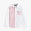 Camisa Oxford elástica com riscas mistas para criança Camisa Oxford elástica com riscas mistas para criança