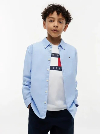Camisa Oxford elástica para criança