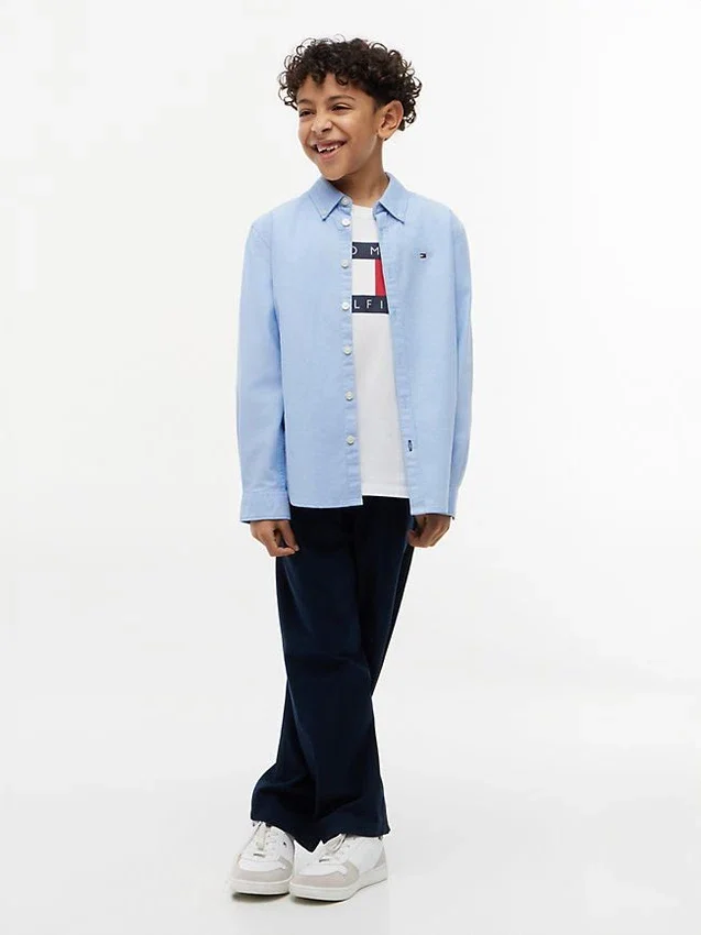 Camisa Oxford elástica para criança Camisa Oxford elástica para criança