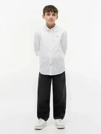 Camisa Oxford elástica para criança