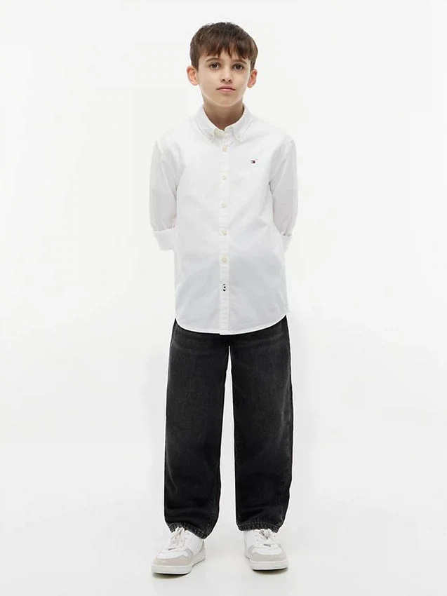 Camisa Oxford elástica para criança Camisa Oxford elástica para criança