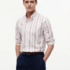 Camisa Oxford elástica às riscas com corte regular Camisa Oxford elástica às riscas com corte regular
