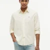 Camisa Oxford elástica às riscas com corte regular Camisa Oxford elástica às riscas com corte regular