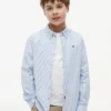 Camisa Oxford elástica às riscas para criança Camisa Oxford elástica às riscas para criança