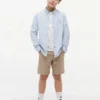 Camisa Oxford elástica às riscas para criança Camisa Oxford elástica às riscas para criança