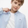 Camisa Oxford elástica às riscas para criança Camisa Oxford elástica às riscas para criança