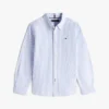 Camisa Oxford elástica às riscas para criança Camisa Oxford elástica às riscas para criança