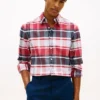 Camisa Oxford elástica xadrez de corte regular Camisa Oxford elástica xadrez de corte regular