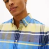 Camisa Oxford elástica xadrez de corte regular Camisa Oxford elástica xadrez de corte regular