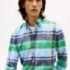 Camisa Oxford elástica xadrez de corte regular Camisa Oxford elástica xadrez de corte regular