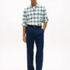 Camisa Oxford elástica xadrez de corte regular Camisa Oxford elástica xadrez de corte regular