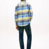 Camisa Oxford elástica xadrez de corte regular Camisa Oxford elástica xadrez de corte regular