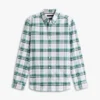 Camisa Oxford elástica xadrez de corte regular Camisa Oxford elástica xadrez de corte regular