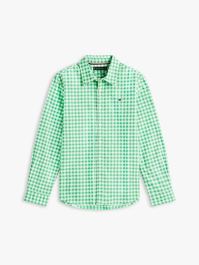 Camisa Oxford elástica xadrez para criança Camisa Oxford elástica xadrez para criança