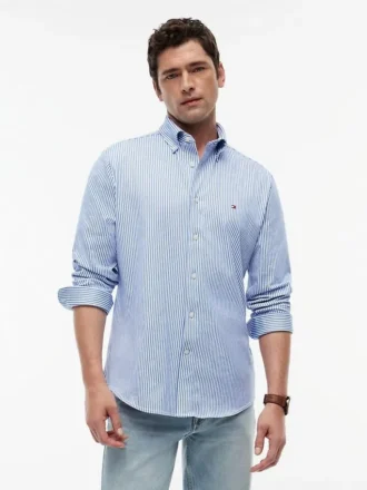 Camisa Oxford às riscas TH Performance