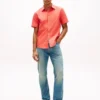 Camisa Oxford tingida na peça, corte regular Camisa Oxford tingida na peça, corte regular