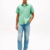 Camisa Oxford tingida na peça, corte regular Camisa Oxford tingida na peça, corte regular