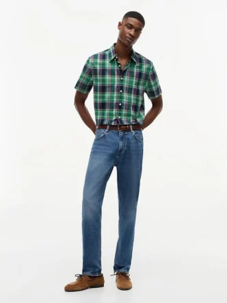 Camisa Oxford xadrez arrojada de corte regular