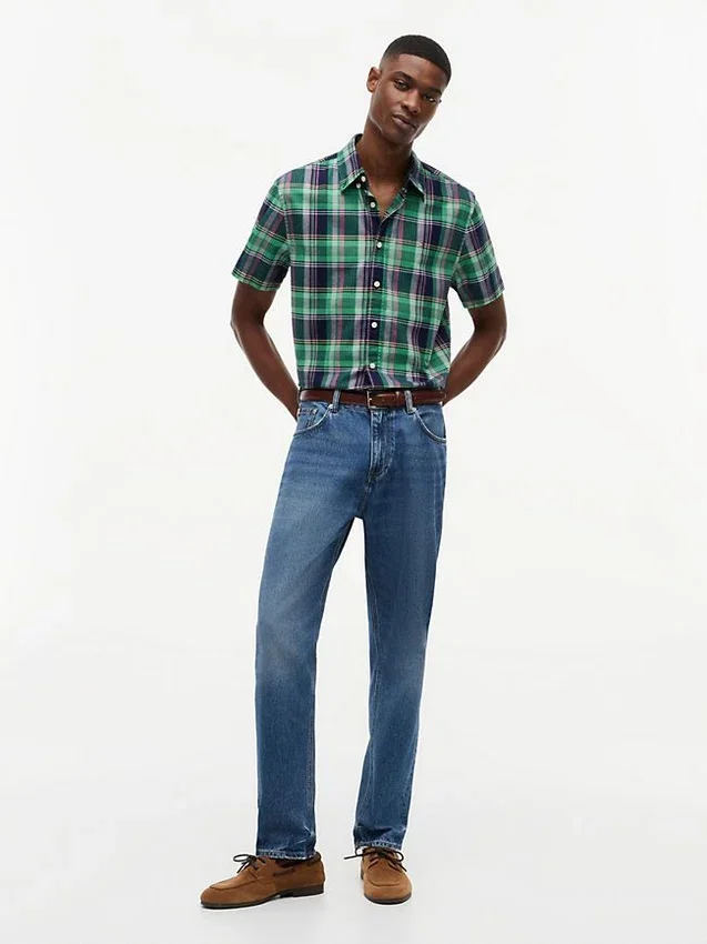 Camisa Oxford xadrez arrojada de corte regular Camisa Oxford xadrez arrojada de corte regular