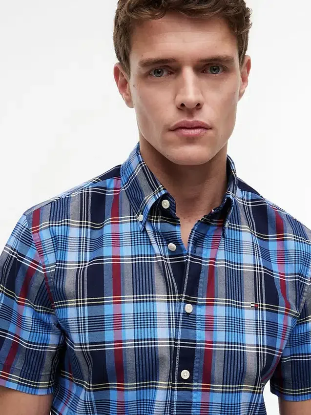 Camisa Oxford xadrez arrojada de corte regular Camisa Oxford xadrez arrojada de corte regular