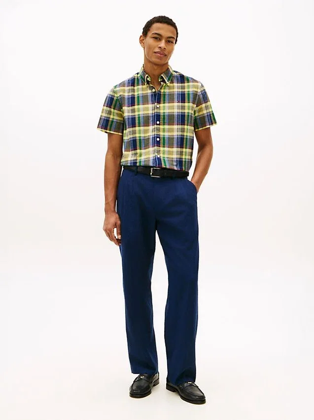 Camisa Oxford xadrez arrojada de corte regular Camisa Oxford xadrez arrojada de corte regular
