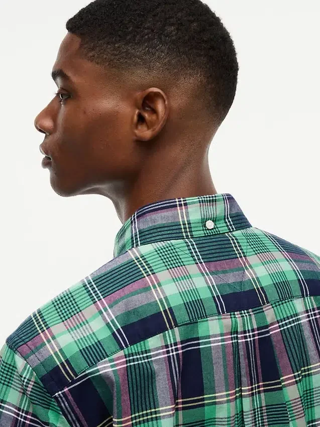 Camisa Oxford xadrez arrojada de corte regular Camisa Oxford xadrez arrojada de corte regular