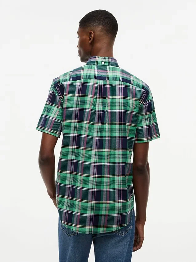 Camisa Oxford xadrez arrojada de corte regular Camisa Oxford xadrez arrojada de corte regular