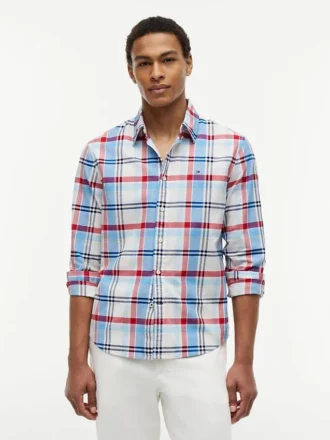 Camisa Oxford xadrez de corte regular