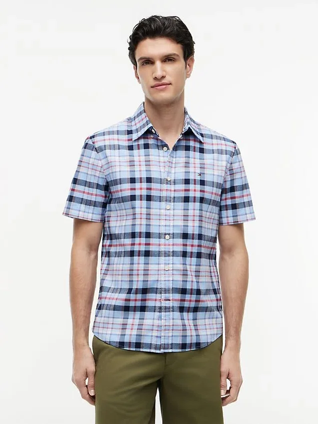 Camisa Oxford xadrez de corte regular Camisa Oxford xadrez de corte regular