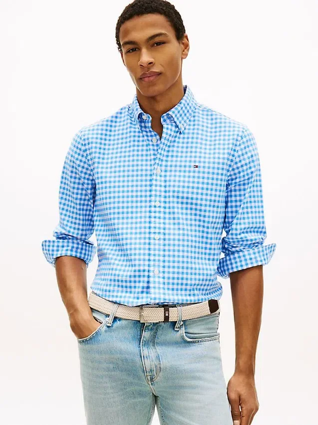 Camisa Oxford xadrez de corte regular Camisa Oxford xadrez de corte regular
