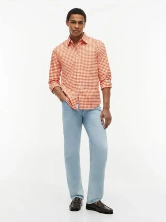 Camisa Oxford xadrez de corte regular