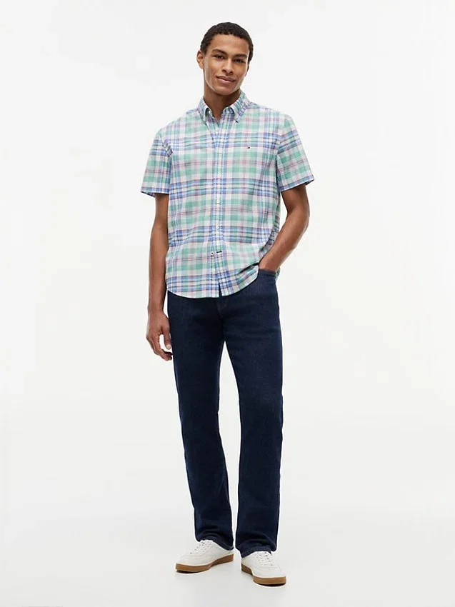 Camisa Oxford xadrez de corte regular Camisa Oxford xadrez de corte regular