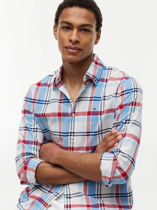 Camisa Oxford xadrez de corte regular Camisa Oxford xadrez de corte regular
