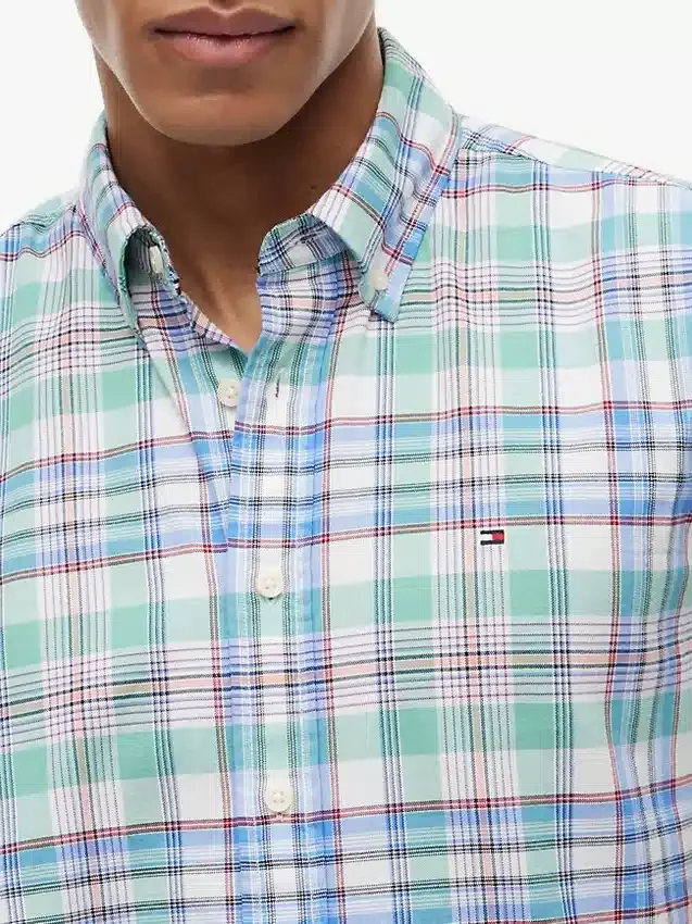 Camisa Oxford xadrez de corte regular Camisa Oxford xadrez de corte regular