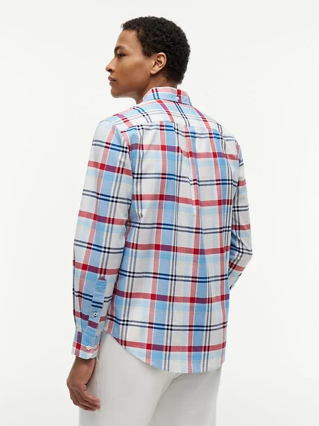 Camisa Oxford xadrez de corte regular Camisa Oxford xadrez de corte regular