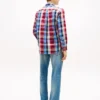 Camisa Regular em Mistura de Linho com Padrão Madras Camisa Regular em Mistura de Linho com Padrão Madras