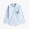 Camisa às riscas com logótipo em relevo e corte descontraído