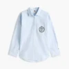 Camisa às riscas com logótipo em relevo e corte descontraído