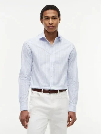 Camisa social listrada THFlex de corte justo