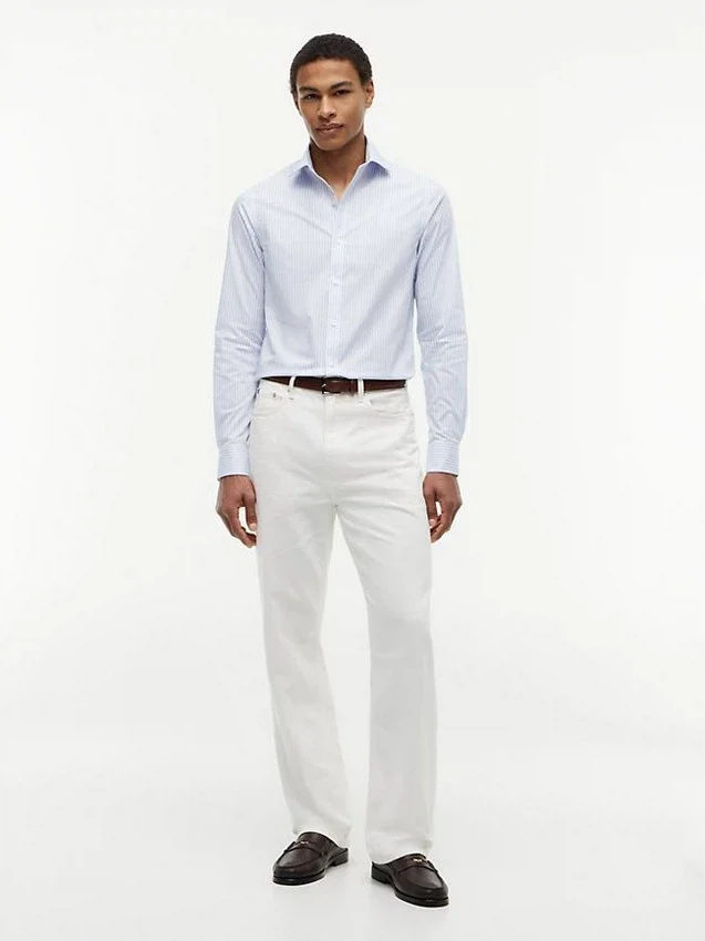 Camisa social listrada THFlex de corte justo Camisa social listrada THFlex de corte justo