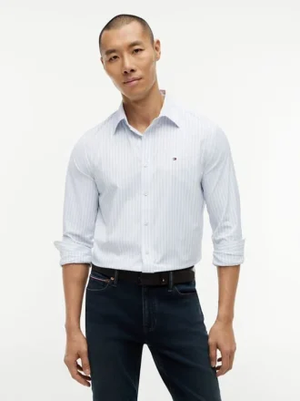 Camisa TH Performance às riscas com corte regular