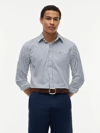 Camisa TH Performance às riscas com corte regular