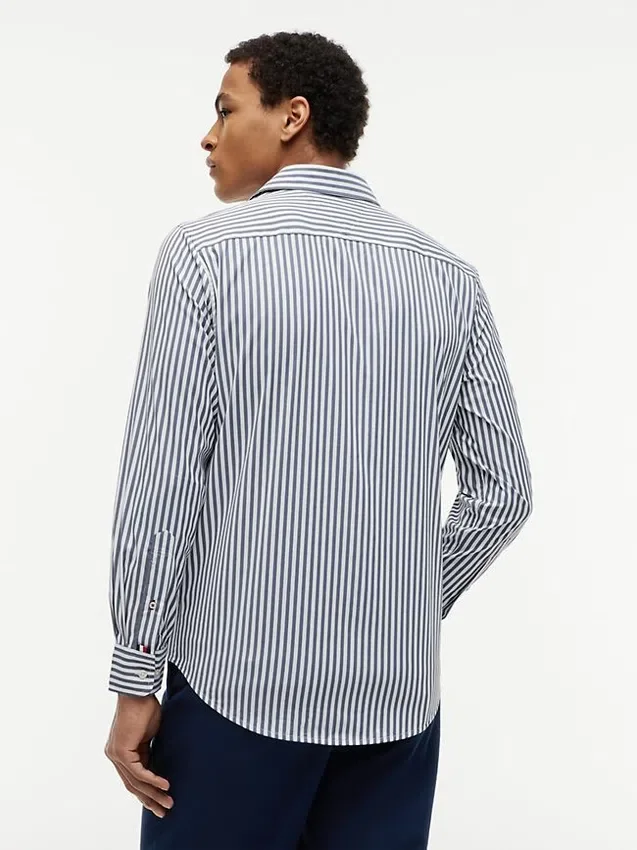 Camisa TH Performance às riscas com corte regular Camisa TH Performance às riscas com corte regular