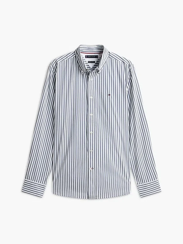 Camisa TH Performance às riscas com corte regular Camisa TH Performance às riscas com corte regular