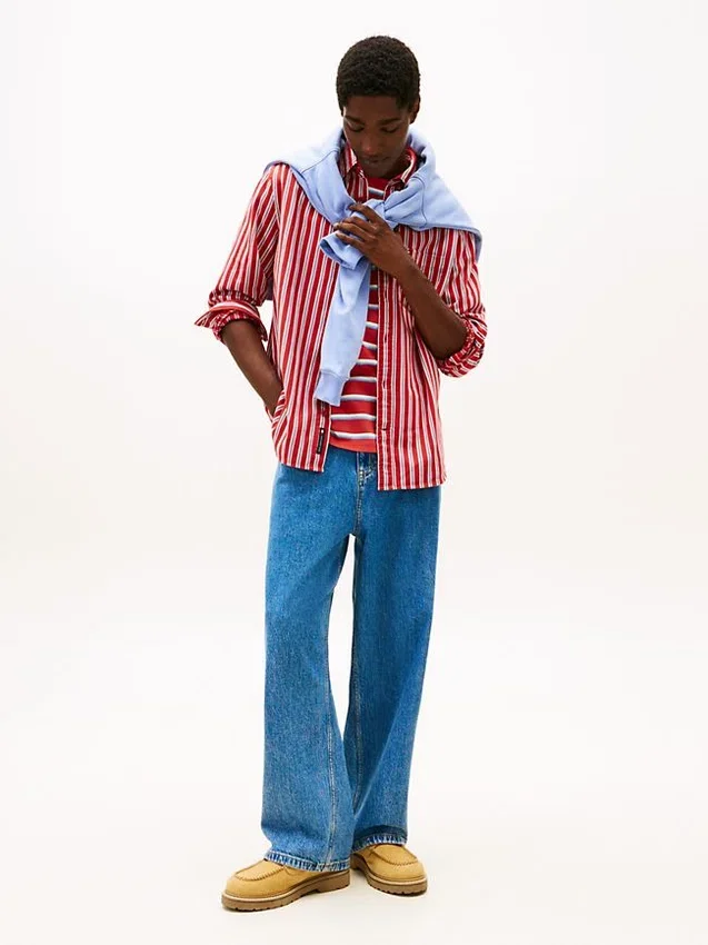 Camisa Tommy Jeans Relaxed Stripe Camisa Tommy Jeans Relaxed Stripe