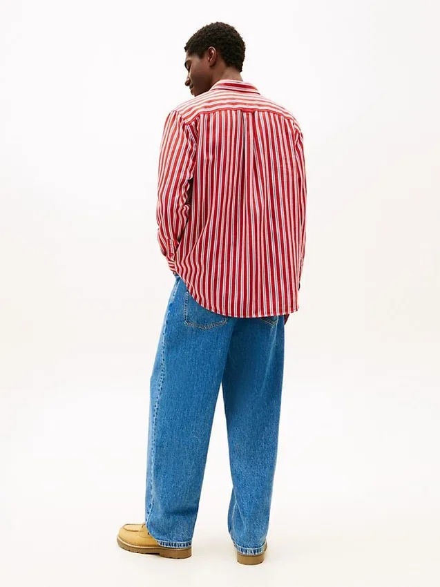 Camisa Tommy Jeans Relaxed Stripe Camisa Tommy Jeans Relaxed Stripe