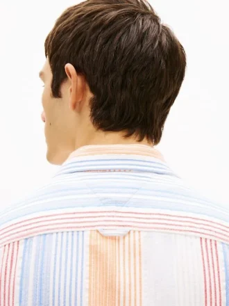 Camisa Tommy Jeans Relaxed Striped Dobby