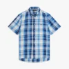 Camisa xadrez em mistura de algodão e linho Camisa xadrez em mistura de algodão e linho